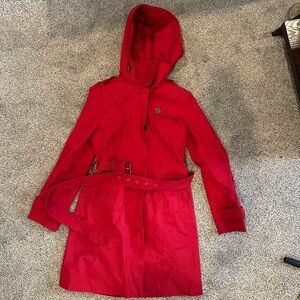MICHAEL Michael Kors Red Trench Coat with Hood